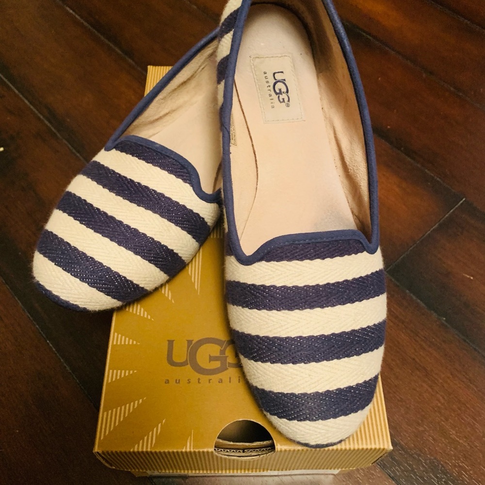 UGG ballet flats , size 9, navy stripe